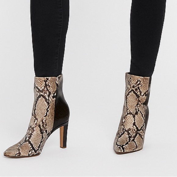 DV by Dolce Vita Denim - DV by Dolce Vita Sz 11 Zabrina Pointed Toe Snakeskin Bootie Boots Bikercore